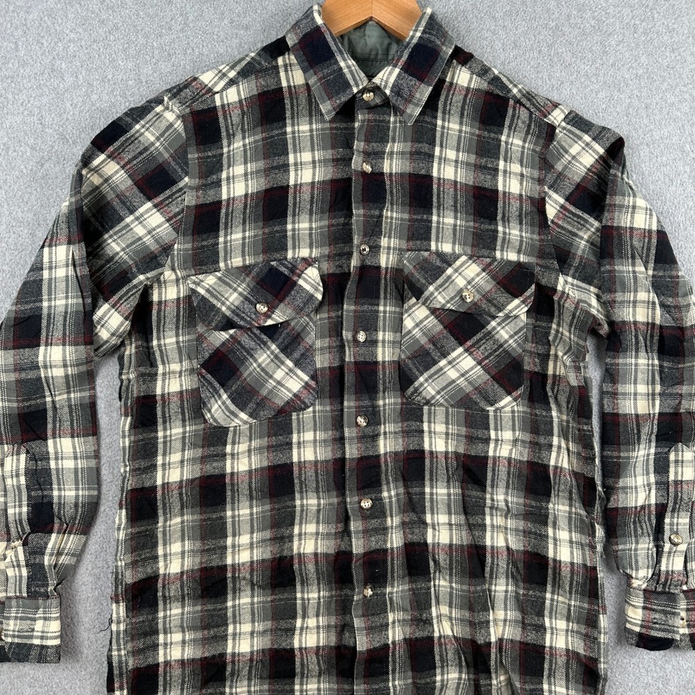 David Taylor Shirt Men M Black Plaid Flannel Button Up Long Sleeve Western Rodeo